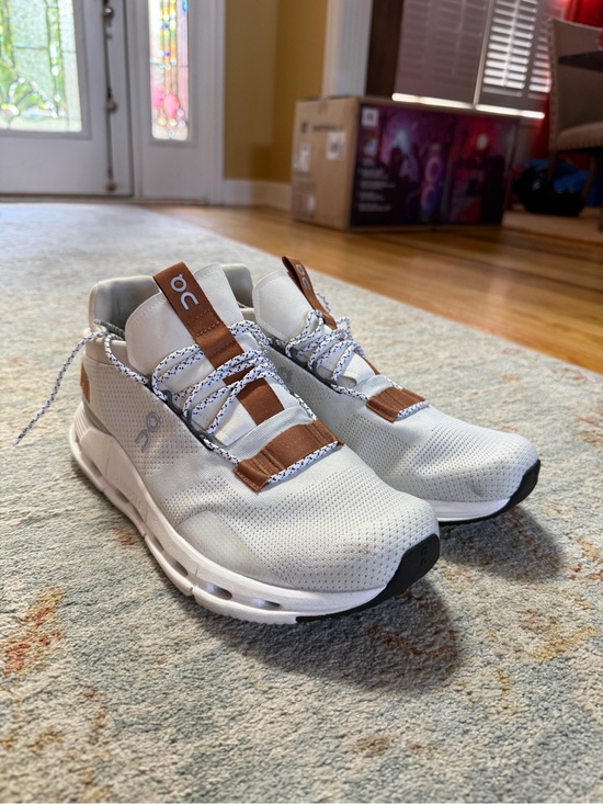 On Running Other - On Running Men's Athletic Sneakers in White with Brown Accents